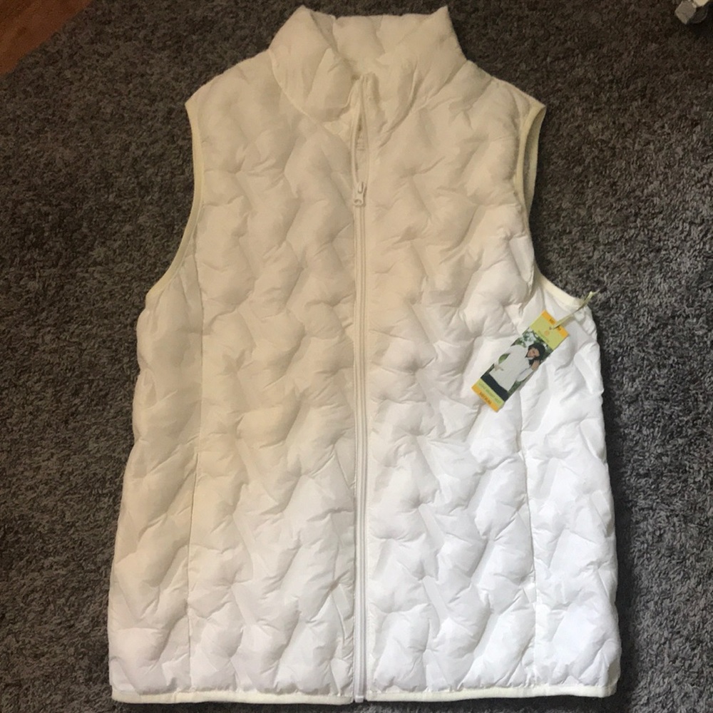 white puff vest